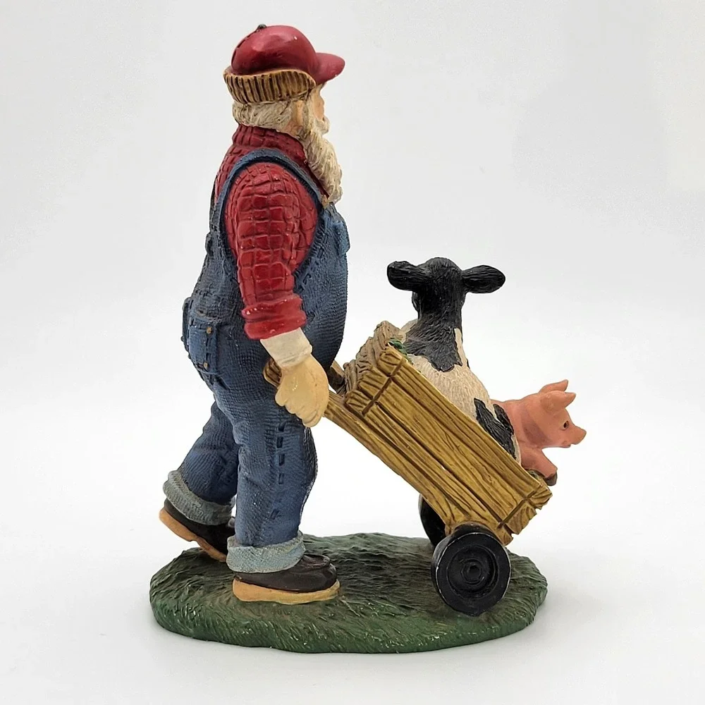 Midwest‎ Cannon Falls Santa Pushing Pig & Calf Figurine 4in Christmas Farmhouse